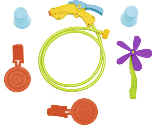 Ensemble de jeux d''eau avec pistolet à eau, gobelets, portique à eau et moulinet