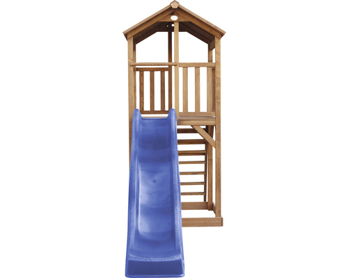 Tour de jeu en bois avec toboggan et échelle pour le jardin