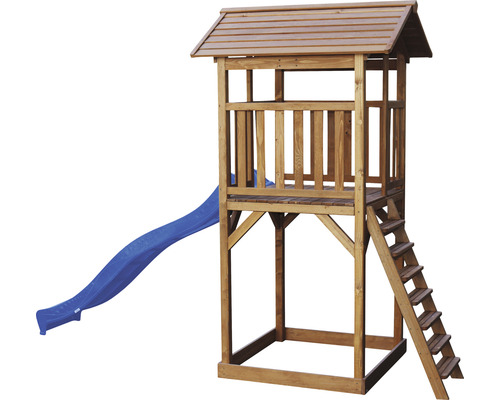 Tour de jeu en bois avec toboggan et échelle pour le jardin