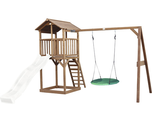 Tour de jeu avec toboggan, échelle et balançoire