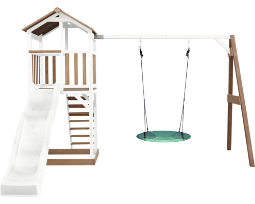 Tour de jeu avec toboggan, échelle et balançoire pour le jardin