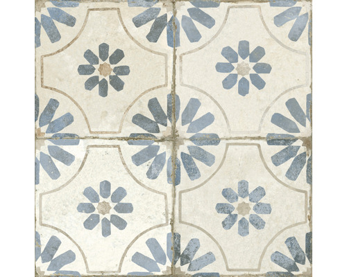 Carrelage sol et mur FS Fleur blue 45x45 cm