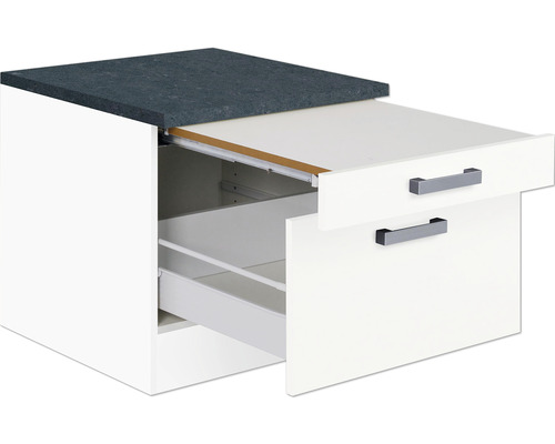 Meuble bas de cuisine avec plan de travail et deux tiroirs