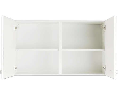Armoire suspendue Optifit Salo214 lxpxh 100x34,6x57,6 cm blanc mat démontée Meuble haut ouvert blanc avec étagères