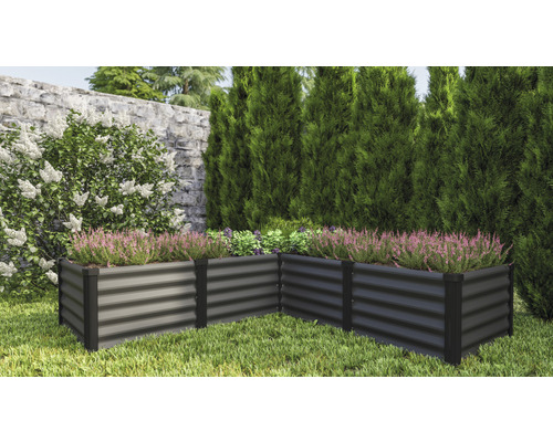 Jardinière surélevée 185x185x40.3 cm granit-noir