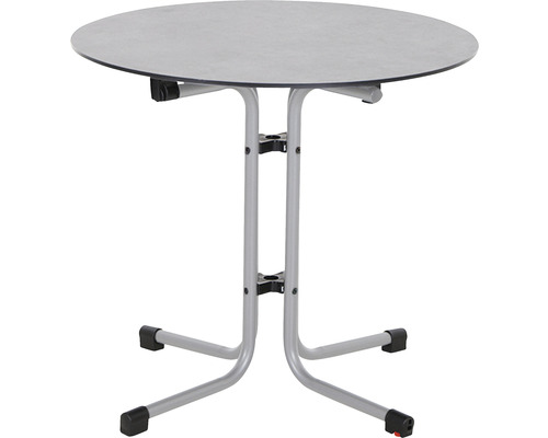 Table de jardin Sola Ø 80 cm acier argent rabattable