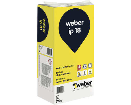 Couche de fond à la chaux Weber ip 18 gris 25 kg