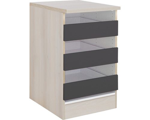 Optifit Schubladenunterschrank Porto220 BxTxH 60x60x84,8 cm anthrazit matt zerlegt