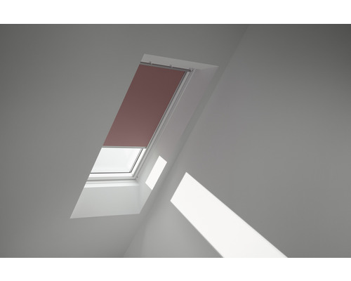 Store occultant Velux rose uni à commande manuelle cadre blanc DKL M06 4578SWL