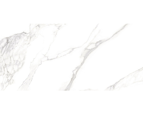 Carrelage sol et mur en grès cérame fin Torano Bianco mat 75.5x151 cm