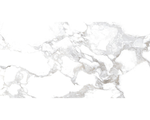 Carrelage sol et mur en grès cérame fin Haute White shaped 75.5x151 cm