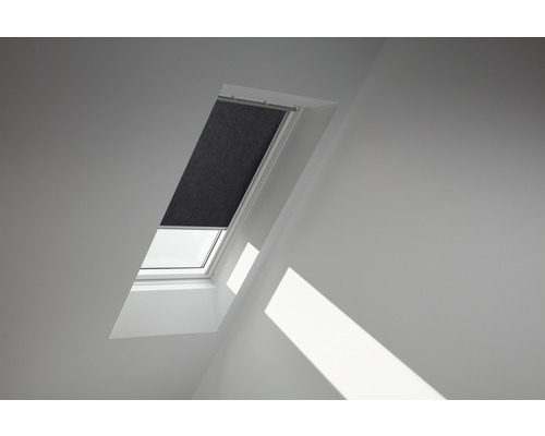 Store tamisant VELUX noir uni à commande manuelle cadre blanc RFL U10 4069SWL