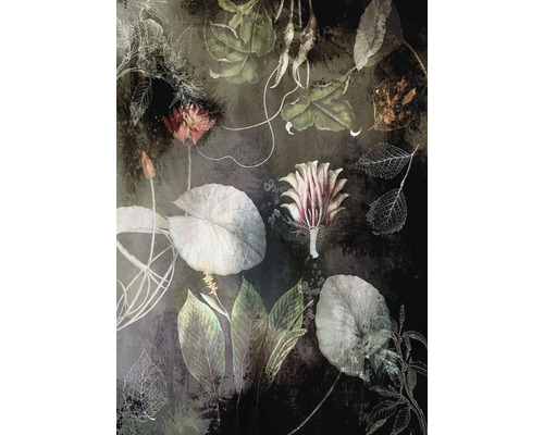 Papier peint panoramique intissé INX4-044 Ink Night Flowers 4 pces 200 x 280 cm
