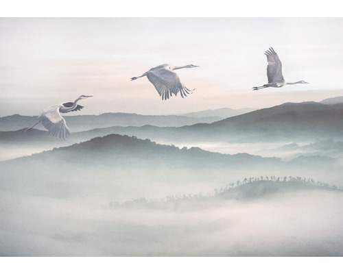 Papier peint panoramique intissé INX8-083 Ink Mystic Cranes 8 pces 400 x 280 cm