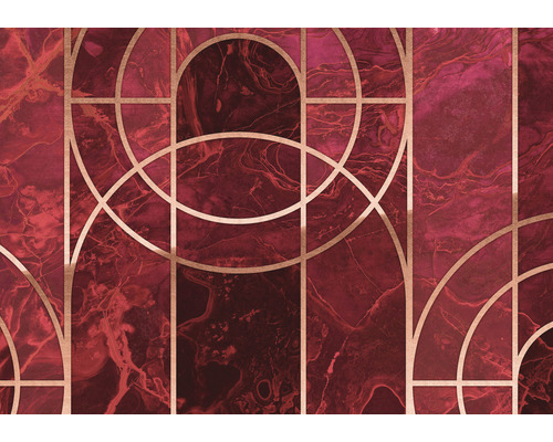 Papier peint panoramique intissé INX8-077 Ink Pompeux 8 pces 400 x 280 cm Papier peint avec motif marbre et géométrique