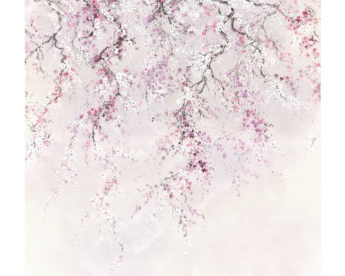 Papier peint panoramique intissé INX6-013 Ink fleurs de cerisier 6 pces 300 x 280 cm