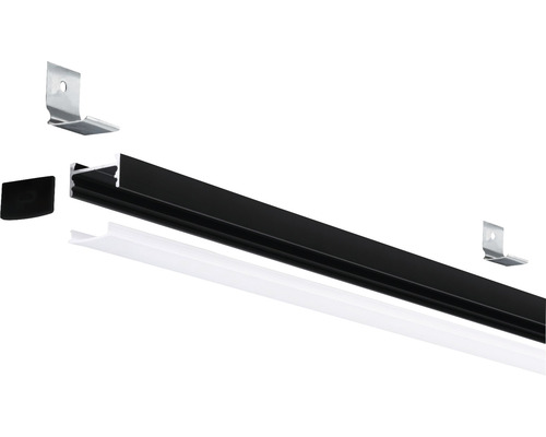 LED-Profil mit Halterungen und Endkappe