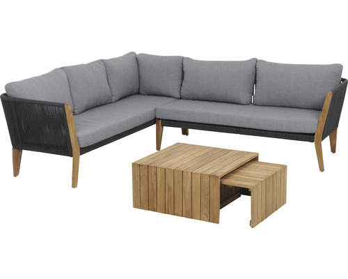 Lounge-Set Siena Garden Parma Set Eckmodul + Tisch 4tlg. Rope