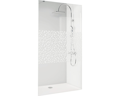 Cabine de douche avec pomme de douche, douchette à main et panneaux design