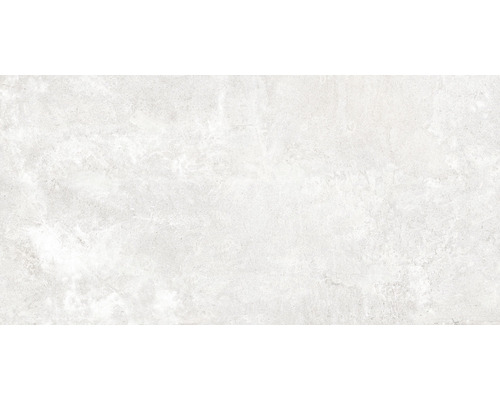 Carrelage pour sol et mur en grès cérame fin Grunge White AS 75.5x151 cm