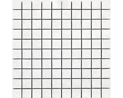 Feinsteinzeugmosaik D.Grunge White Wall 30x30 cm Mosaikfliese mit quadratischem Muster
