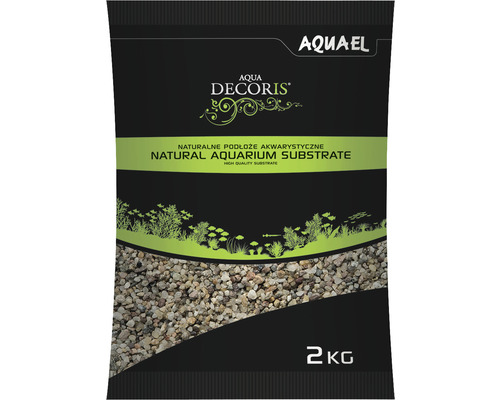 Gravier pour aquarium, substrat AQUAEL natural multicolore 1,4-2 mm 2 kg