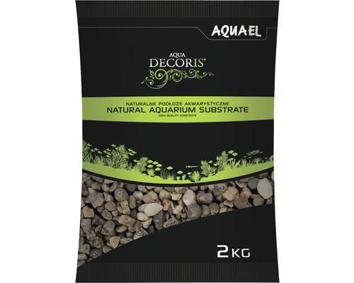 Gravier pour aquarium, substrat AQUAEL natural multicolore 5-10 mm 2 kg