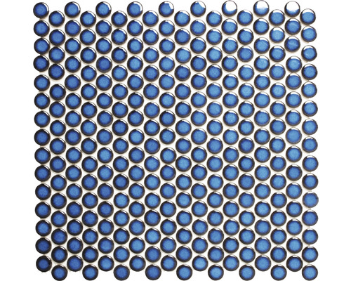 Mosaïque en céramique Bouton 451 bleu cobalt brillant 32x30.5 cm