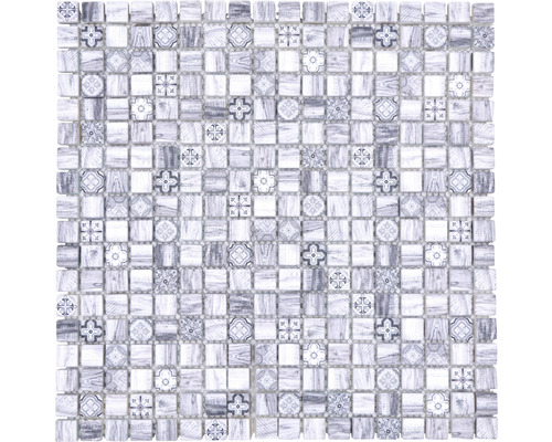 Glasmosaik XCM RW09 Grau Holzoptik 30x30 cm