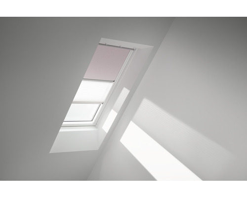 Store duo VELUX store occultant Kids Étoiles roses plus store plissé blanc cadre aluminium DFD PK06 4659S