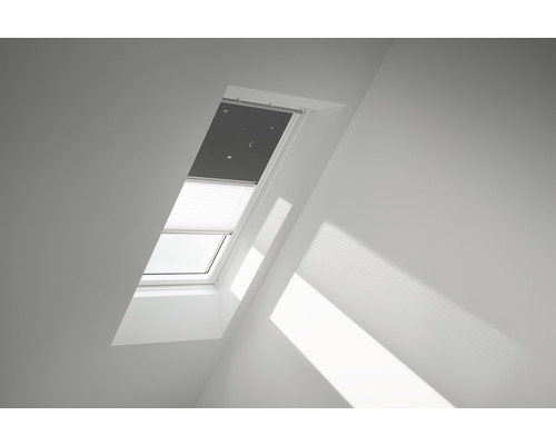 VELUX Vorteils-Set Verdunkelungsrollo Kids Mobile und Faltstore Plissee weiß manuell Rahmen aluminium DFD M06 4665S