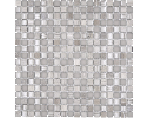 Mosaïque en verre XCM M590 mélange gris 30x30 cm Mosaïque en verre et pierre naturelle