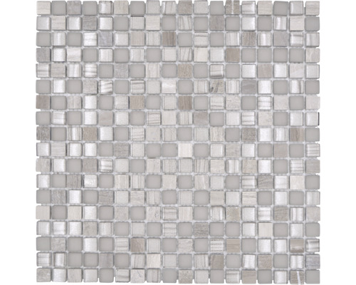 Mosaïque en verre XCM M590 mélange gris 30x30 cm