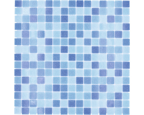 Mosaïque de piscine GM A 339P bleu 32.7x30.5 cm Mosaïque avec éléments carrés