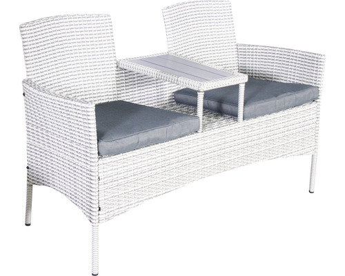 Banc de jardin Tete-A-Tete SenS-Line Liverpool 2 places 138 x 62 x 86 cm métal gris