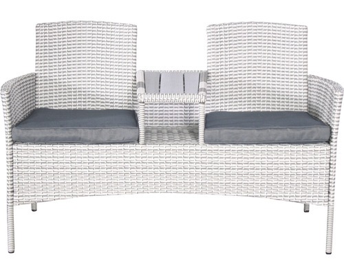 Gartencouch mit Geflechtoptik und Sitzkissen