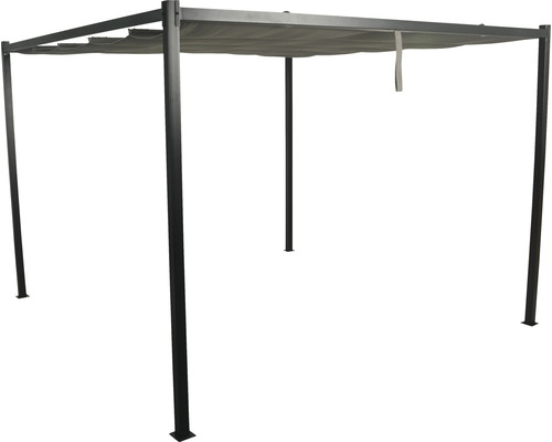 Pavillon SenS-Line Athene Pergola 300 x 300 cm Polyester, Metall anthrazit Freistehende Pergola mit verschiebbarem Sonnenschutzdach
