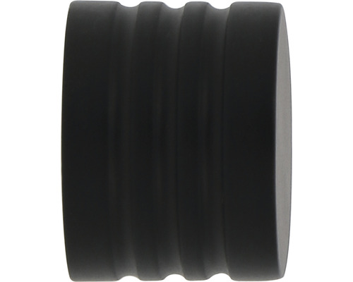 Endkappe für Premium Black Line schwarz Ø 20 mm 2 Stk. Gardinenstangen-Endstück mit Rillen
