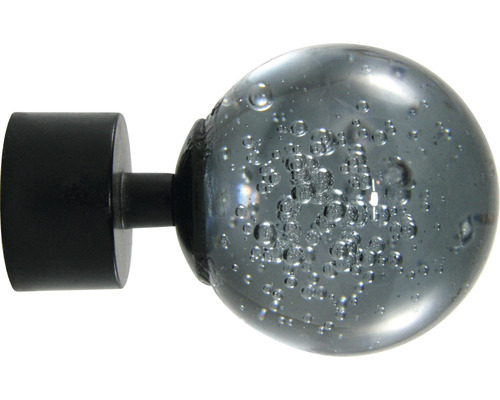 Endstück Kugel Rauch für Love Autrement Black Line schwarz natur Ø 28 mm 1 Stk. Vorhangstangen-Endstück mit Glaskugel-Design