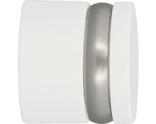 Embout Bois Classique métal/blanc Ø 28 mm 2 pièces Butoir de porte en plastique avec anneau en caoutchouc