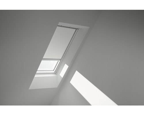 Store occultant VELUX uni blanc à énergie solaire cadre blanc DSL FK04 1025SWL