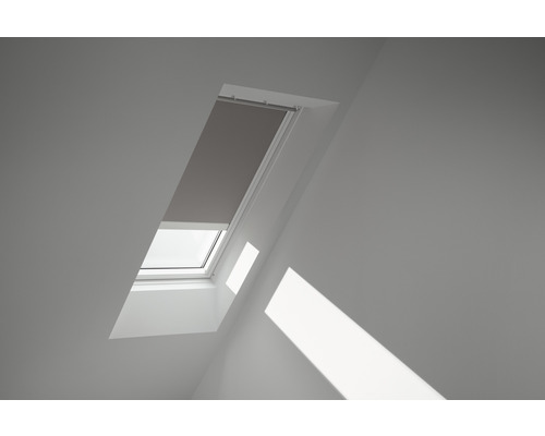 Store occultant VELUX uni gris à énergie solaire cadre blanc DSL F04 0705SWL