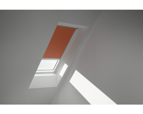 Store occultant VELUX uni orange à énergie solaire cadre blanc DSL PK08 4564SWL