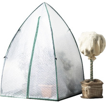 Pflanzenschutzhaube und eingepackte Pflanze zum Schutz vor Kälte