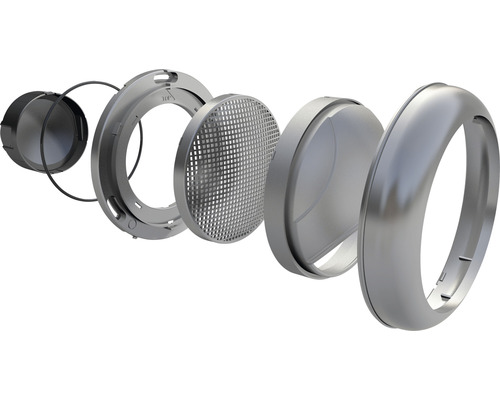 Vue éclatée d''un boîtier de spot encastré rond