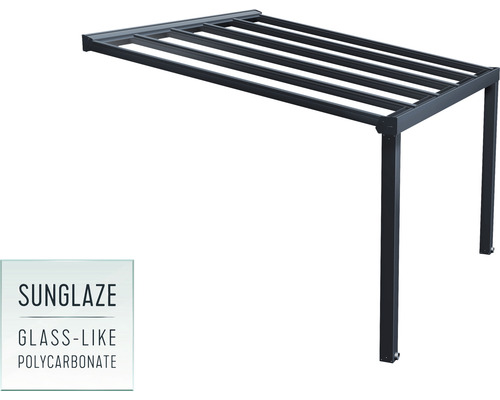 Toit de terrasse en aluminium avec plaques de polycarbonate