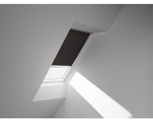 Store plissé Velux à énergie solaire gris graphite uni FSC F08 1047SWL