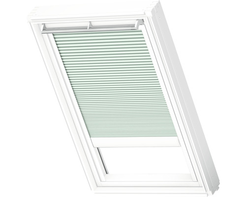 Store plissé alvéolaire Velux à commande électrique vert pâle uni FMC UK04 1168SWL