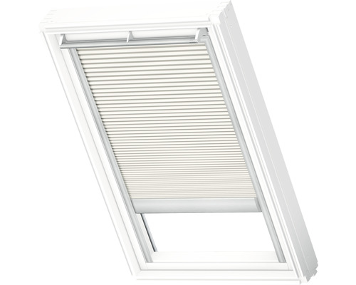 Store plissé alvéolaire Velux à commande électrique gris clair uni FMC C06 1172SWL