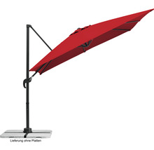 Parasol excentré rouge avec pied